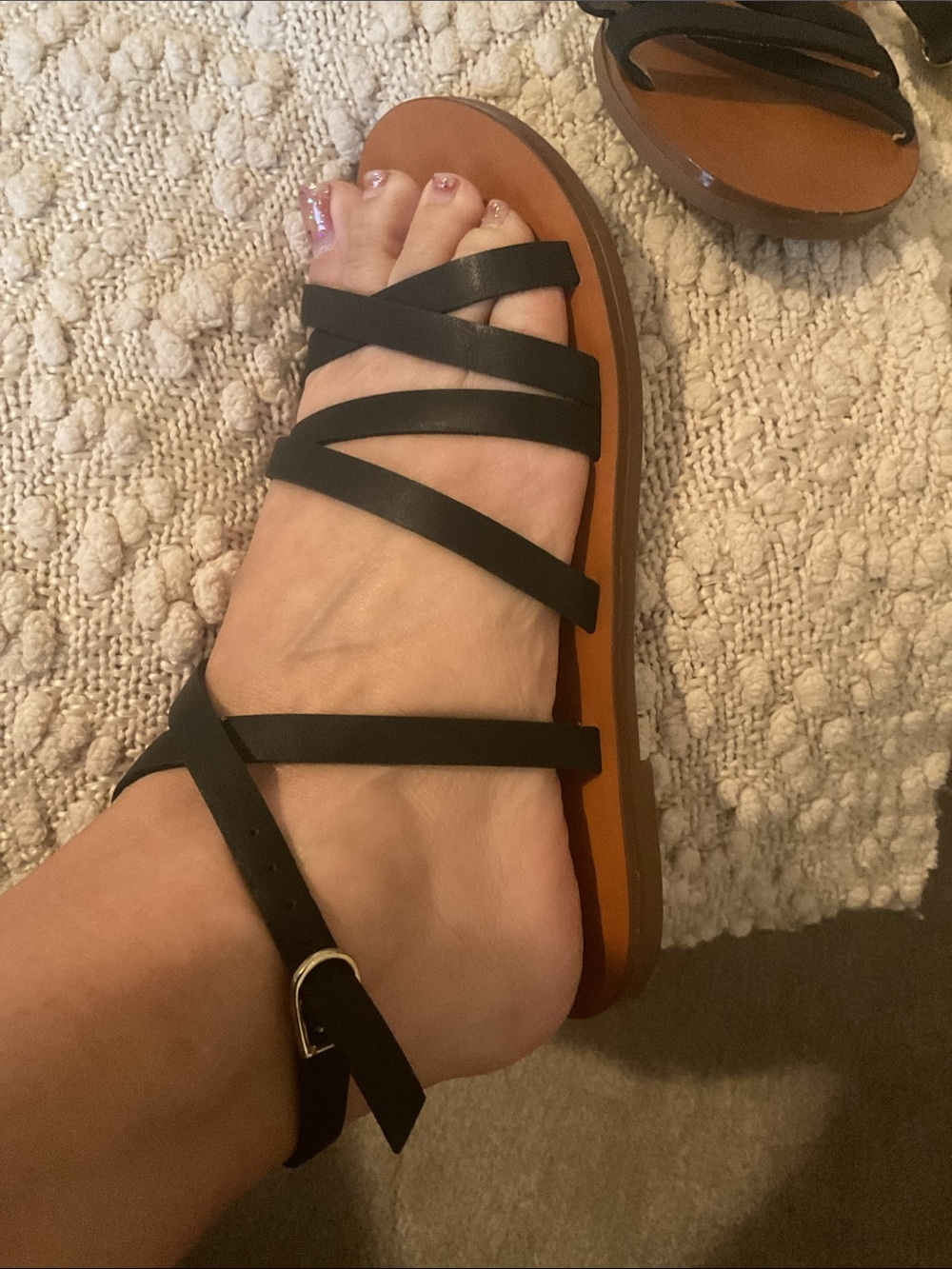 Cross-strap flat sandals in leather by J. Crew EUC - Picture 11 of 11
